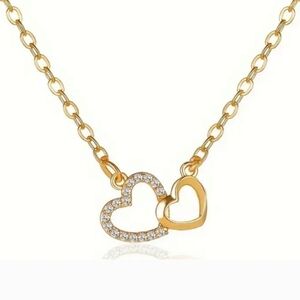 NEW 🤍 Double Heart Pendant Necklace